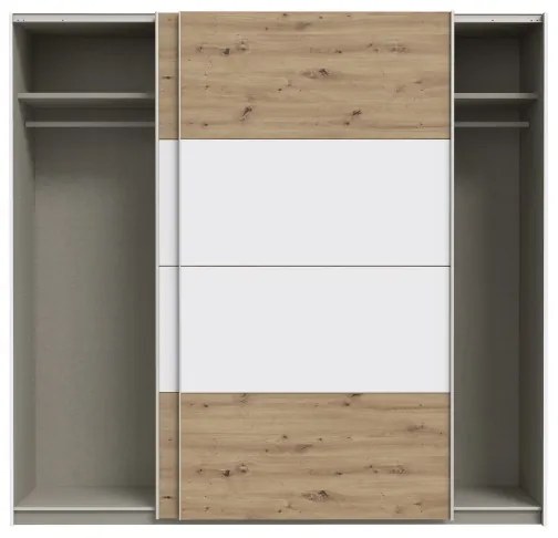 Šatníková skriňa KARO 220x210 cm biela/dub artisan