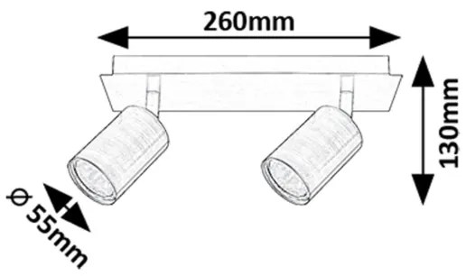 Rabalux 73072 - Bodové svietidlo GERHARD 2xGU10/15W/230V