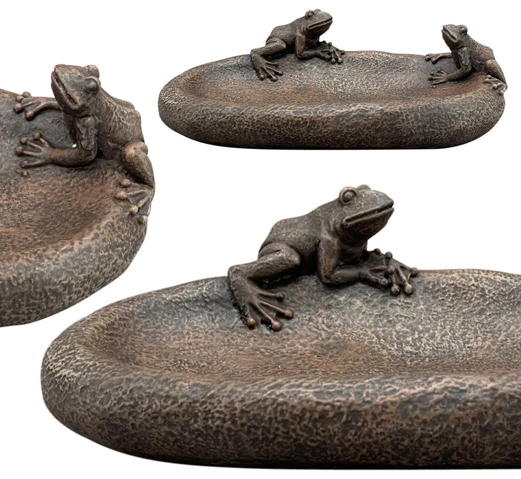 Napájadlo pre vtáky Frogs, 7,8x23,5 cm, magnézium, hnedá