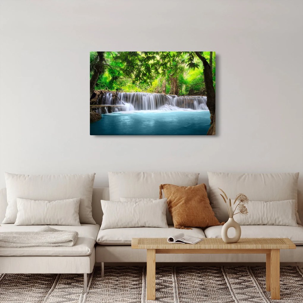 Obraz - modrý vodopád (90x60 cm)