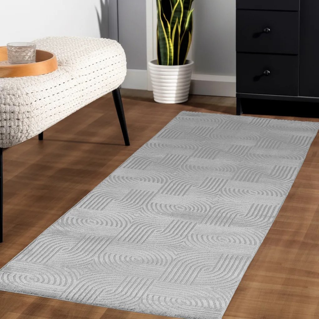 Ayyildiz, Koberec behúň Sahara 1112 Silver, 80x250, šedá, obývacia izba