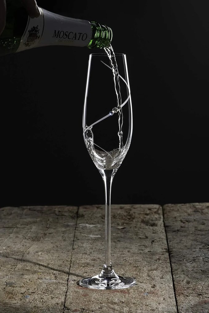 Dekorant Svadobné poháre na šampanské Silhouette City s kamienkami Swarovski 210 ml 2KS