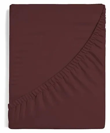 Napínacie prestieradlo na posteľ - Tmavo hnedé/čokoládové Jersey 180/200/25