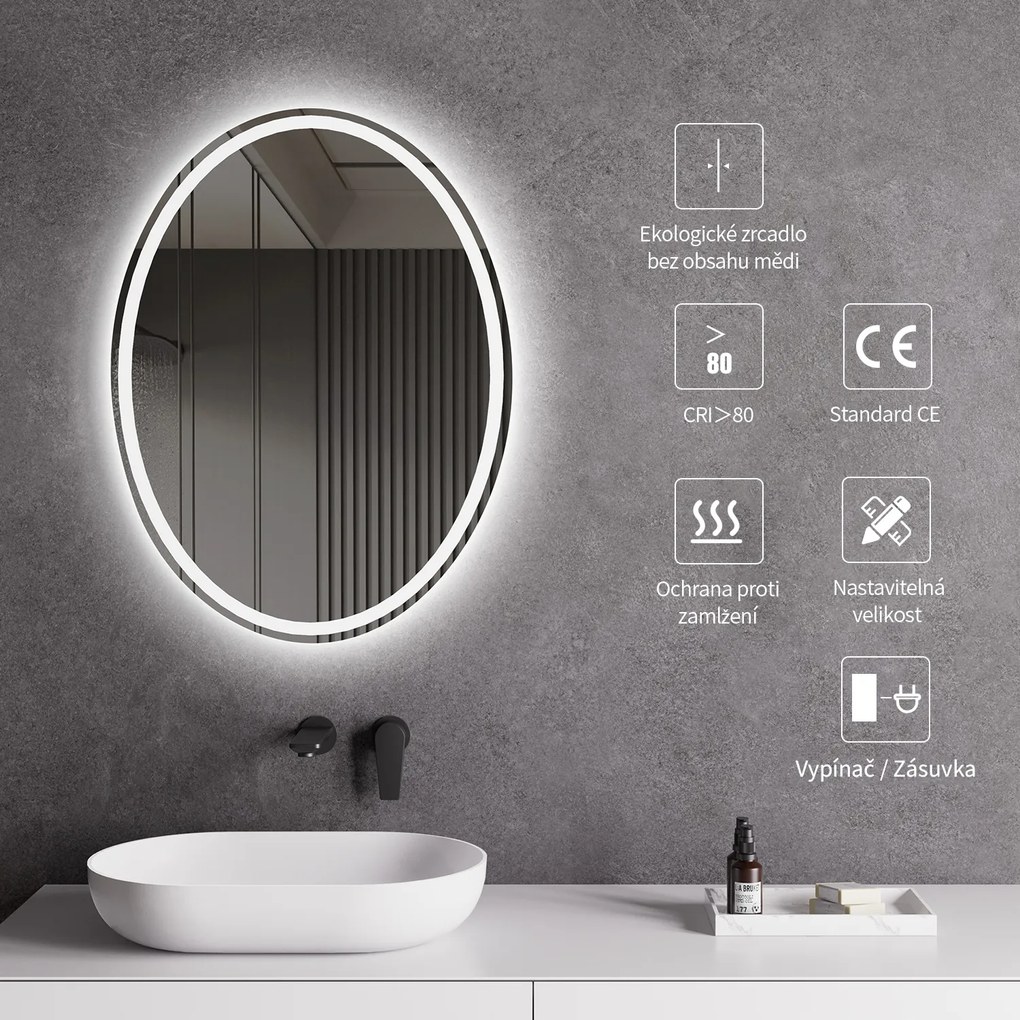 Cerano Cielo, LED kúpeľňové 60x80 cm, CER-CER-476705