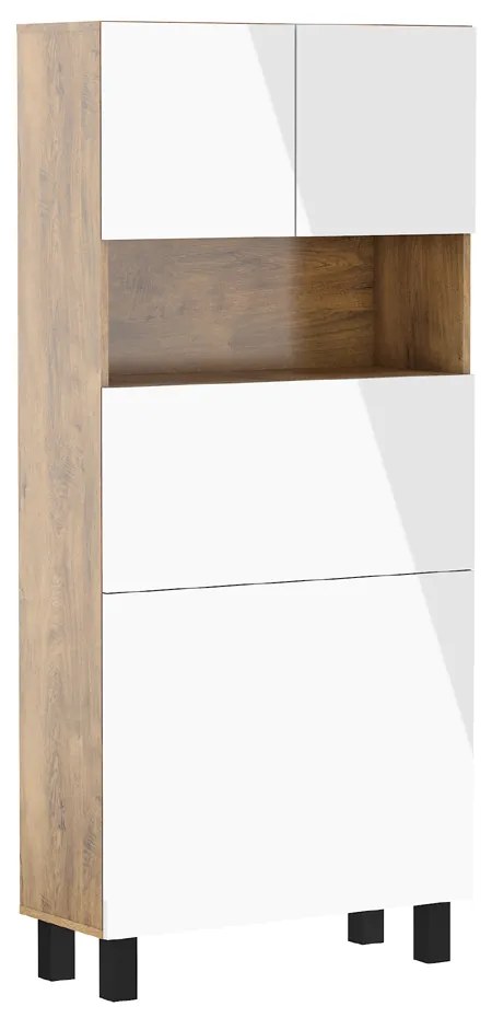 PC stolík Home (biela lesklá + dub burgundský). Akcia -22%. Vlastná spoľahlivá doprava až k Vám domov. 1124936