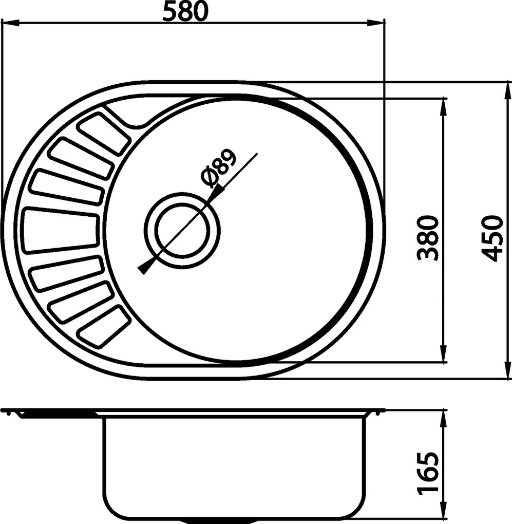 Novaservis Drezy - Drez 45x58 s odkvapom a prepadom, nerez, DR45/58