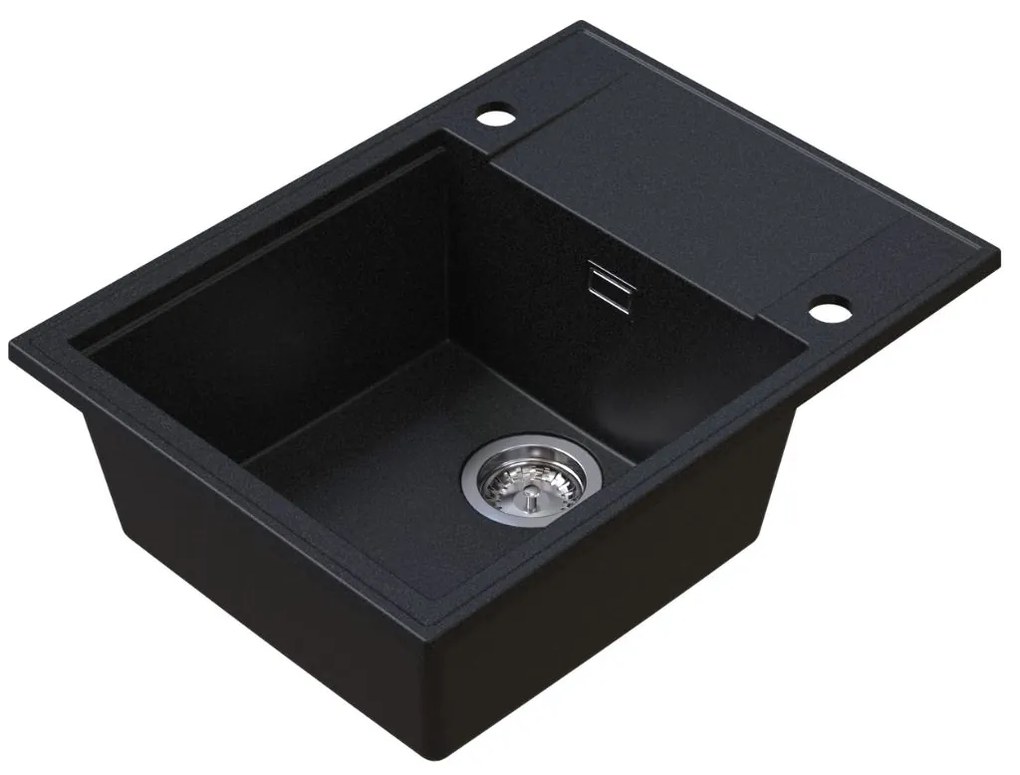 Sink Quality Sink55, kuchynský granitový drez 620x460x215 mm, grafitová, SKQ-SINK.G.1KKO