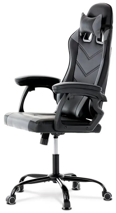 Autronic BONTEC Herné kreslo, hojdací mechanizmus, šedá ekokoža, KA-L626 GREY Farba: Červená