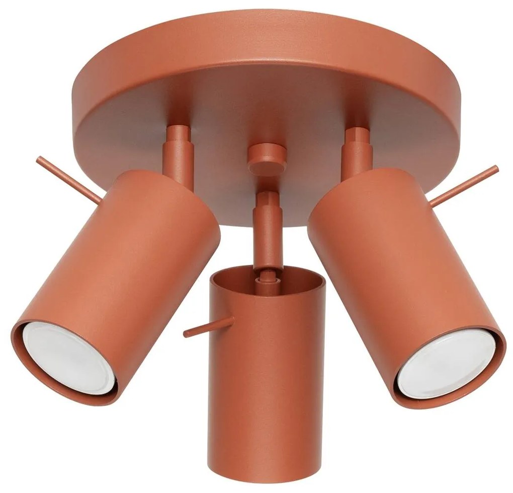 Sollux Lighting Stropné svietidlo Ring, 3x oranžové kovové tienidlo, (možnosť polohovania)