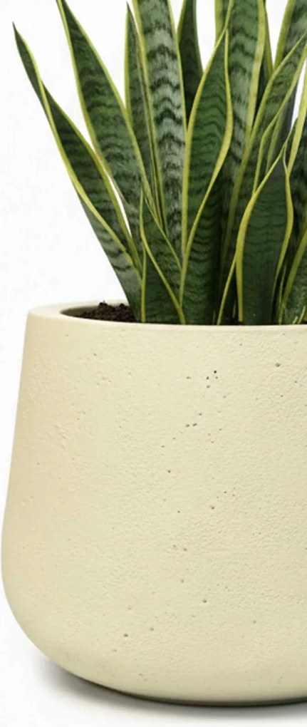 Kvetináč GIRAR, sklolaminát, výška 27 cm, béžová