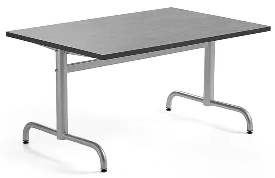 Stôl PLURAL, 1200x800x600 mm, linoleum - tmavošedá, strieborná