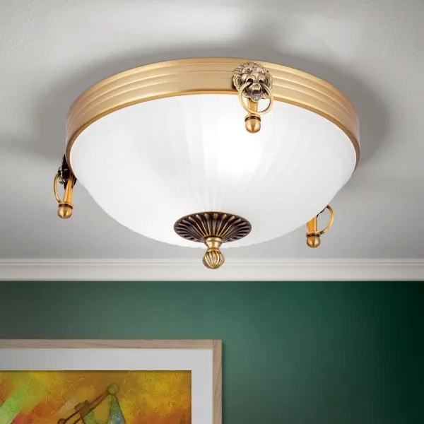 Orion DL 7-522/31 - Stropné svietidlo ROCCA 2xE27/60W/230V pr. 31 cm bronz/biela