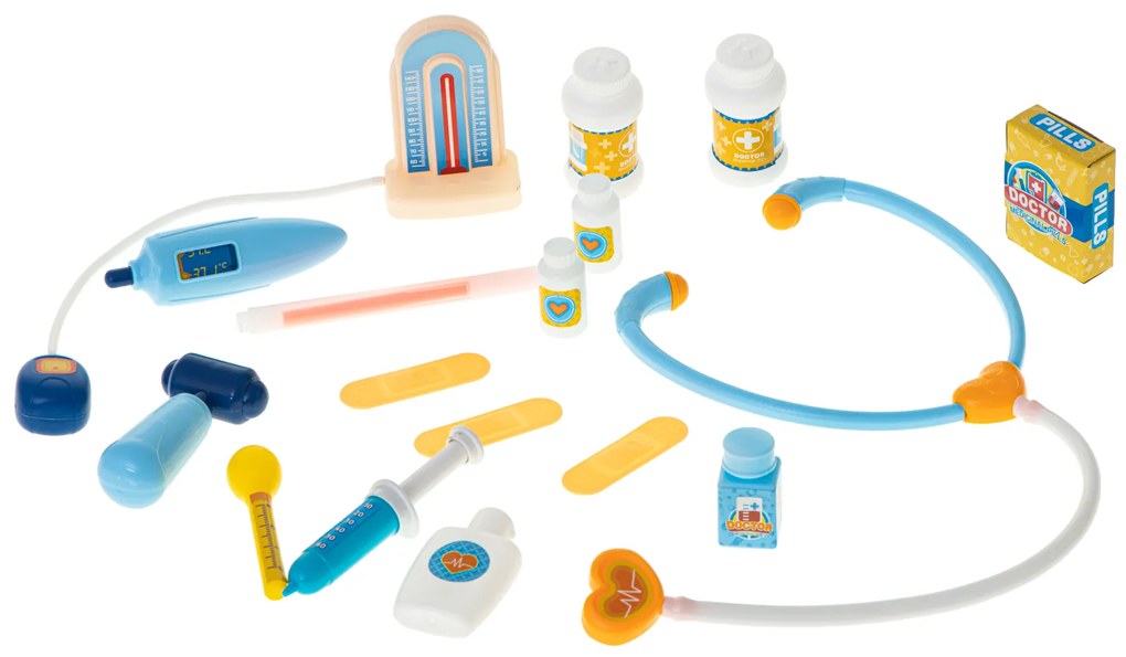 KIK Lekárska súprava s príslušenstvom v 34-dielnom kufríku. + tabuľka