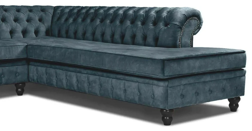 PROXIMA.store - Luxusná sedačka CHESTERFIELD LONG U FARBA NÔH: čierna, DRUH LÁTKY: TORRE - 17, FARBA OZDOBNÝCH ŠPENDLÍKOV: barok