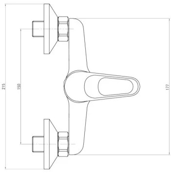 Deante Lobo, nástenná sprchová batéria 150mm so sprchovou sadou, chrómová, BYU_041M