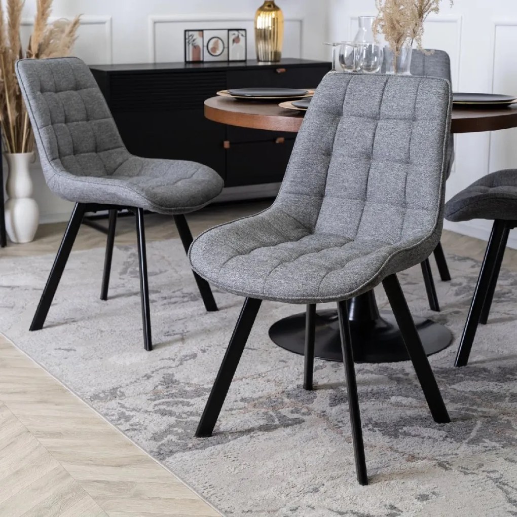 PROXIMA.store - Čalúnená jedálenska stolička RICK 2 FARBA: sivá, MATERIÁL: pletená