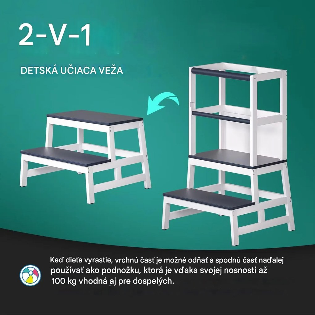 InternetovaZahrada Detská učiaca veža Barn 93x51x50 cm - antracit