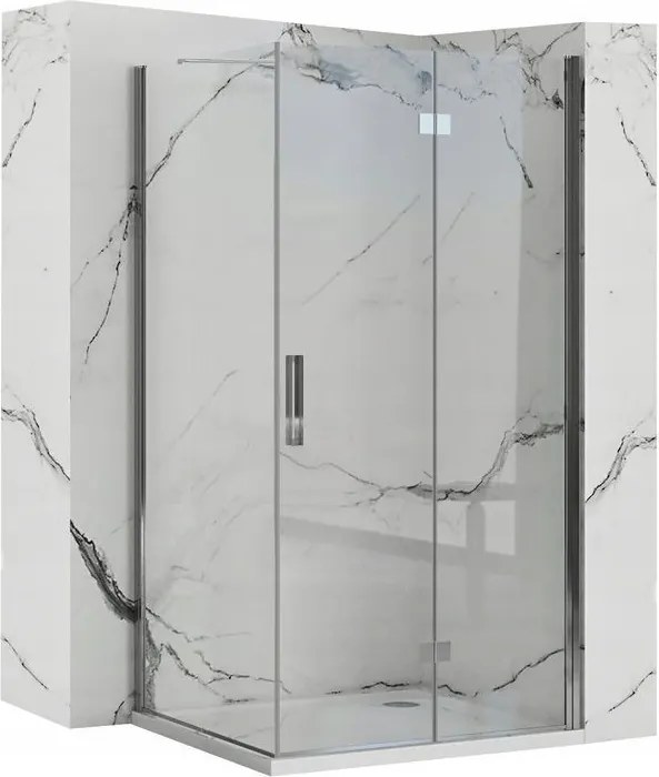 Štvorcový sprchový kút REA MOLIER 90x90 cm, chróm/transparent - bez vaničky