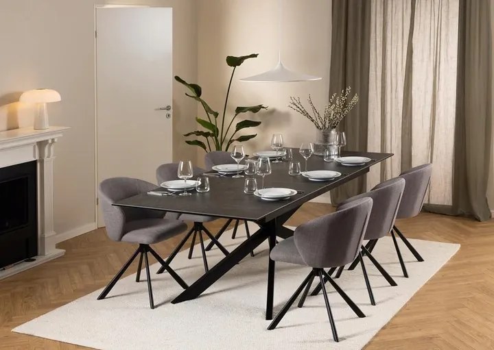 Jedálenský rozkladací stôl Irwine 200/240 cm čierny