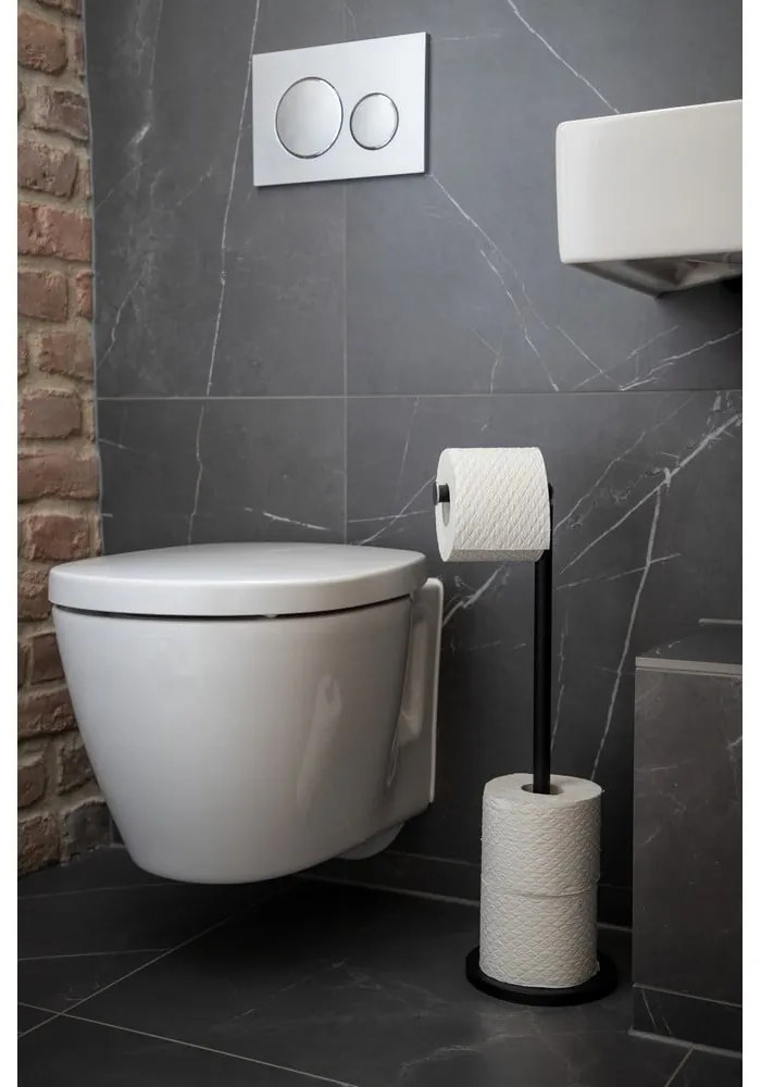 Čierny oceľový stojan na toaletný papier – Wenko