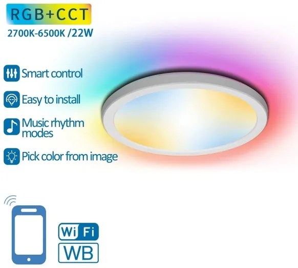 Aigostar - LED RGBW Stmievateľné stropné svietidlo LED/22W/230V 2700-6500K Wi-Fi