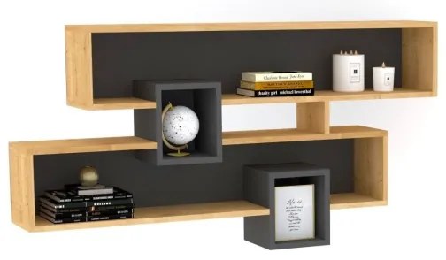 Nástenná polica KAREN 120x72,2 cm hnedá/antracit