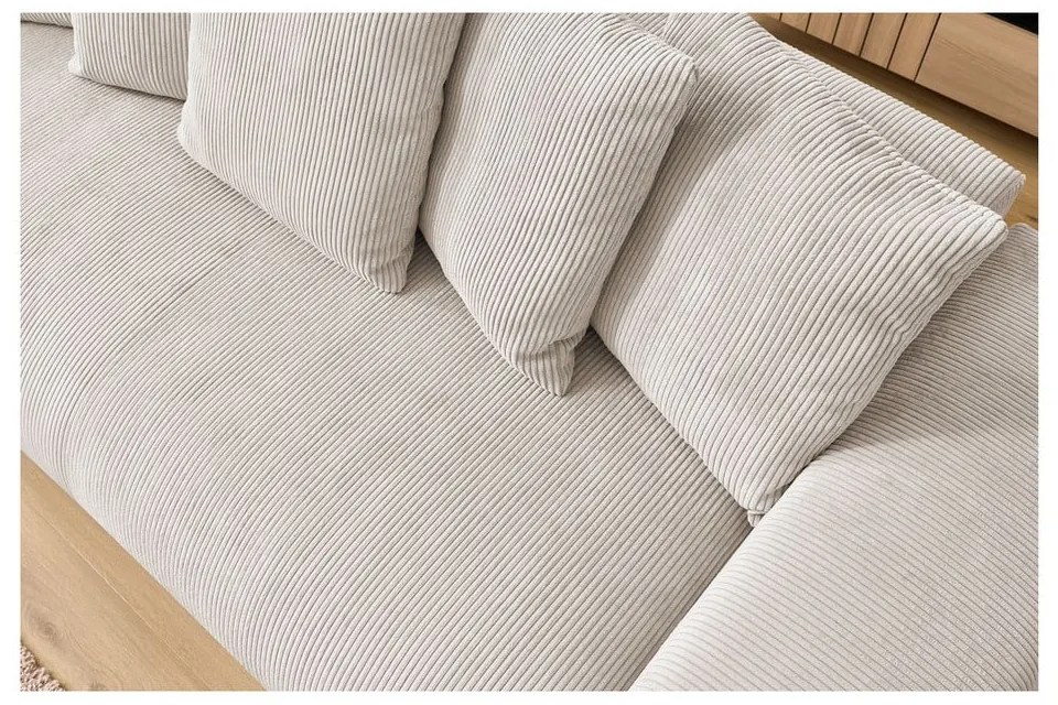 Krémová menčestrová pohovka 280 cm Voltaire – Bobochic Paris