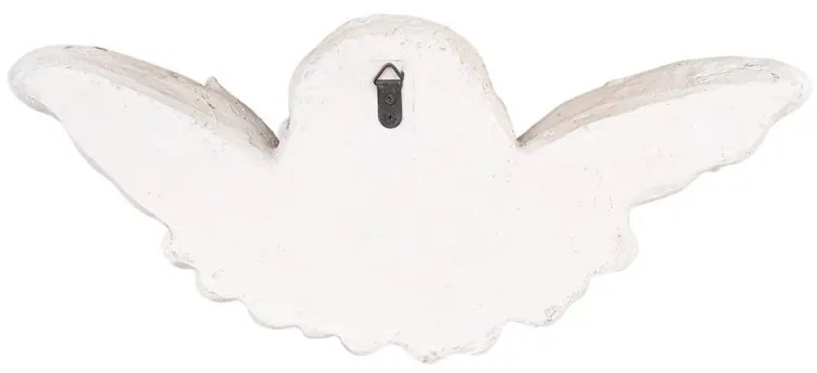 Béžová nástenná socha hlava anjela s krídlami Angel - 56*13*14cm