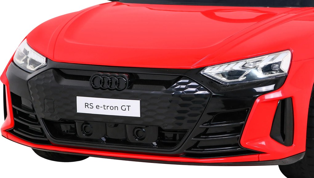 Ramiz Elektrické autíčko Audi RS E-Tron GT pre deti červené + diaľkové ovládanie + pohon 4x4 + rádio MP3 + LED + EVA