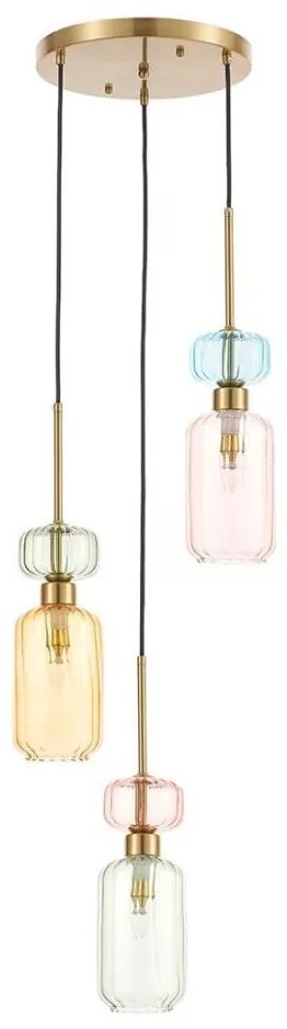 Luster na lanku MOLLY 3xE14/40W/230V pr. 38 cm pestrofarebná