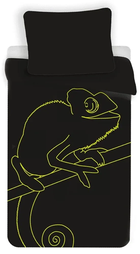 Jerry Fabrics Svietiace obliečky Chameleon - Zelená | 140 x 200 cm / 70 x 90 cm