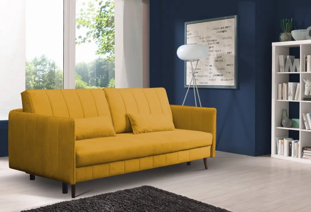 Rozkladacia pohovka Vannes, žltá látka