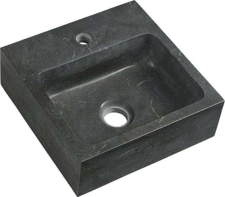 SAPHO - BLOK kamenné umývadlo 30x10x30 cm, čierny Antracit (2401-29)