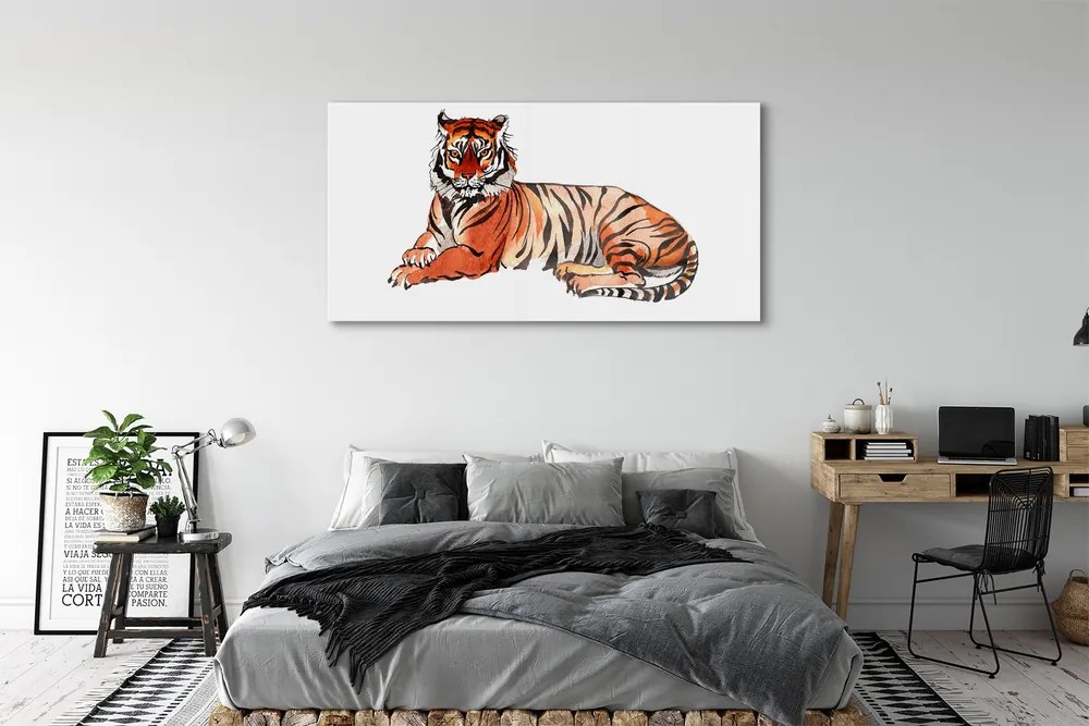 Obraz na akrylátovom skle Maľované tiger 140x70 cm