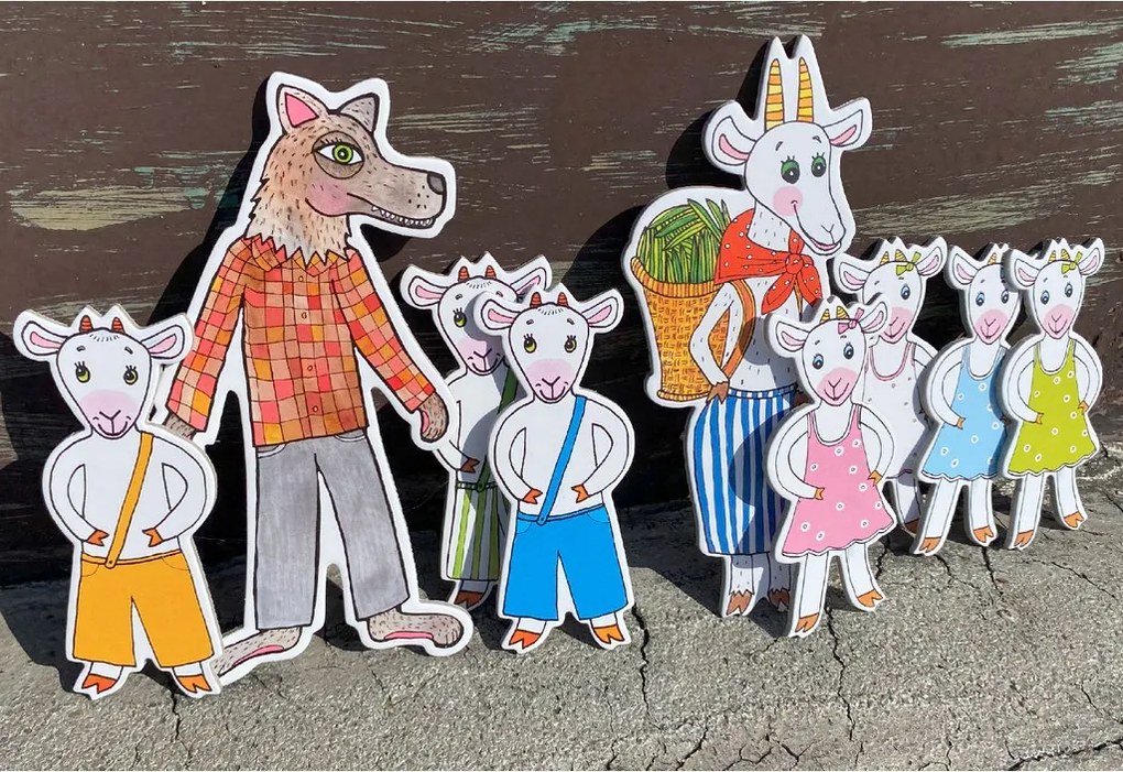 MARIONETINO – Vlk a kozliatka – bábky 9 ks