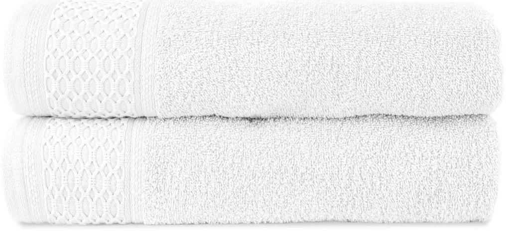 BAVLNENÉ UTERÁKY SOLANO SADA 1 KS 50X90 CM, 1 KS 70X140 CM BIELA