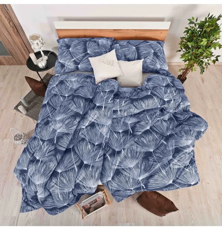 Obliečky bavlnené Alvaro modré EMI, Štandardný set jednolôžko obsahuje 1x 140x200 + 1x 70x90