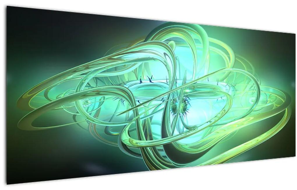 Obraz zelenej abstrakcie (120x50 cm)