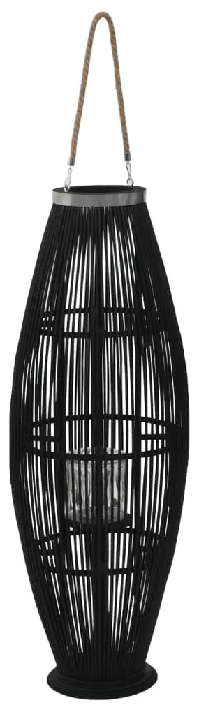 vidaXL Závesný svietnik čierny 95 cm bambusový