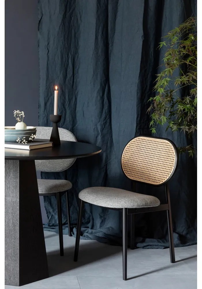 Sivá ratanová jedálenská stolička Spike - Zuiver