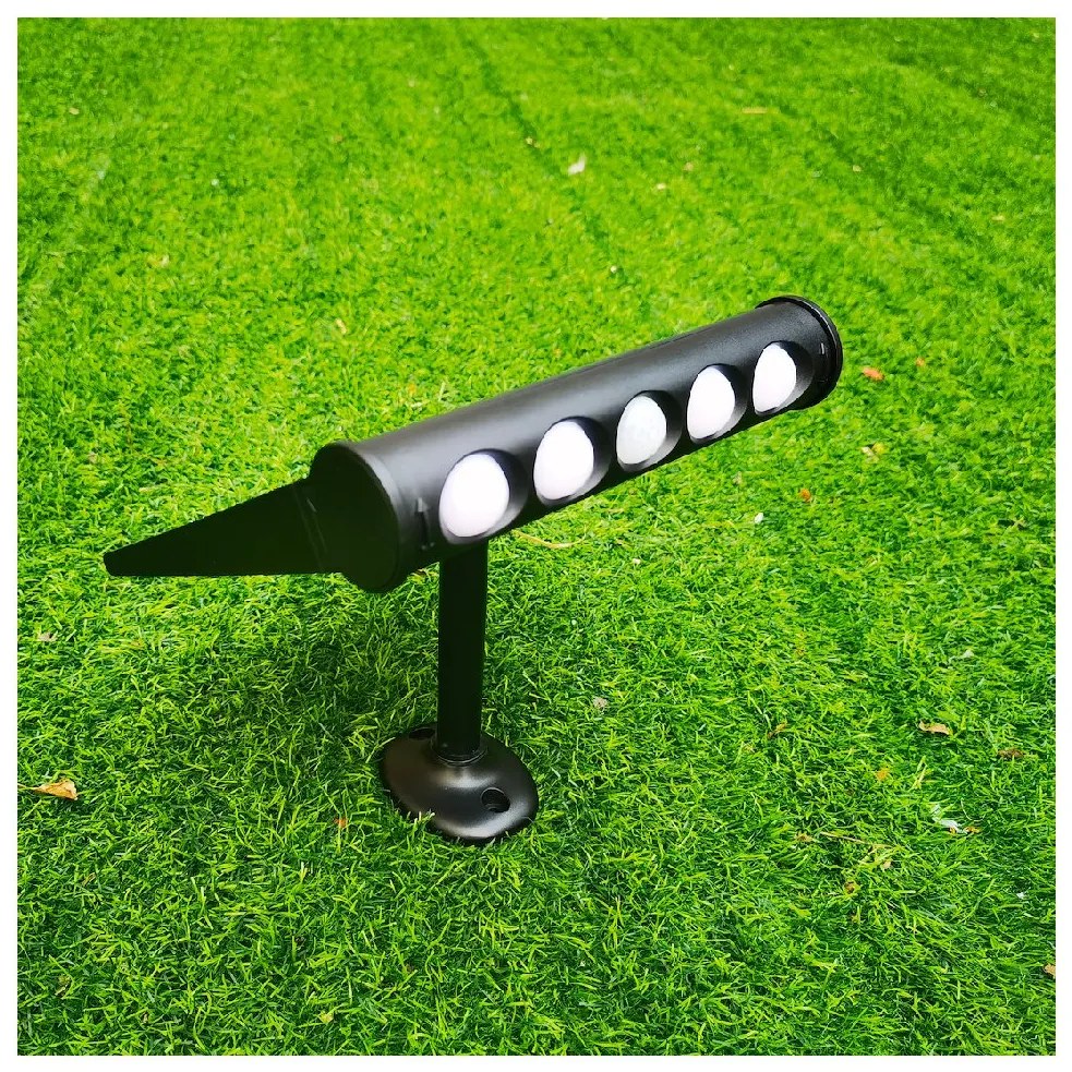 Ecolamp Exteriérové solárne LED svietidlo Talent, 4x LED 8w, čierna, pohybový senzor