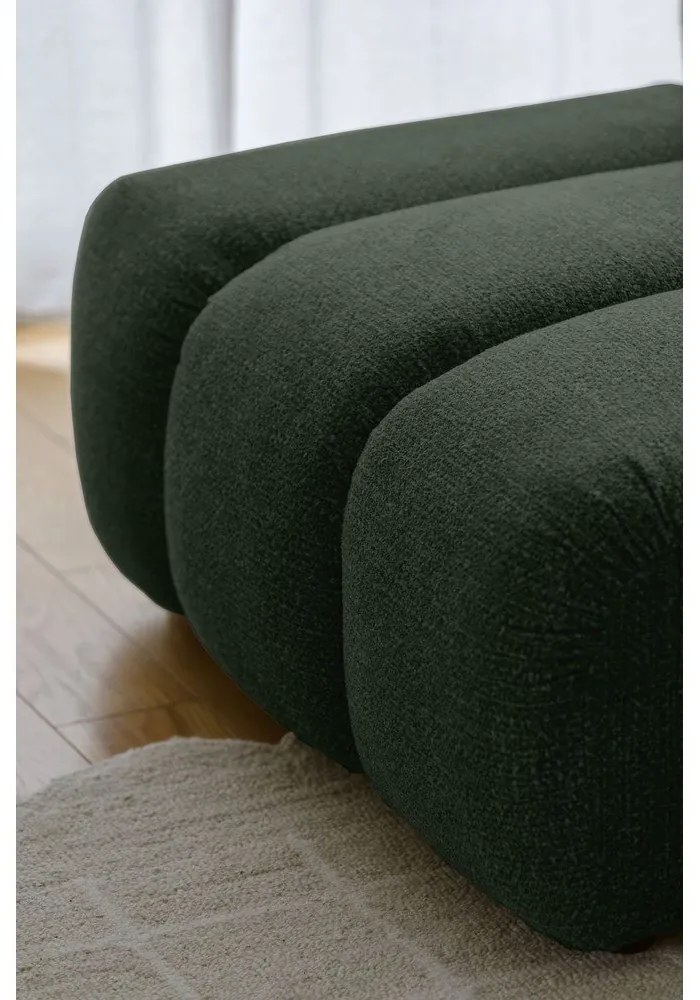 Tmavozelená rohová pohovka (ľavý roh/s leňoškou) Shell – Miuform