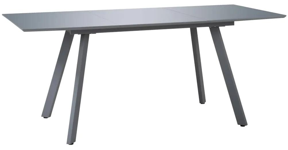 vidaXL Jedálenský stôl z drevotriesky 180x90x76 cm lesklý sivý