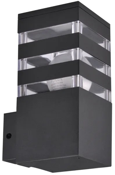 LED RGBW stmievateľné vonkajšie nástenné svietidlo TEKSAS 1xE27/12W/230V IP44 antracit