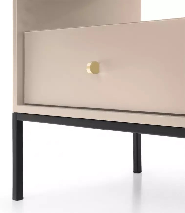 Nočný stolík Mono II 54 cm béžový/čierny