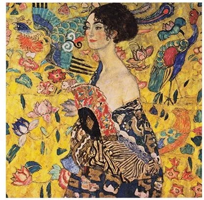 Reprodukcia obrazu Gustav Klimt - Lady With Fan, 50 x 50 cm