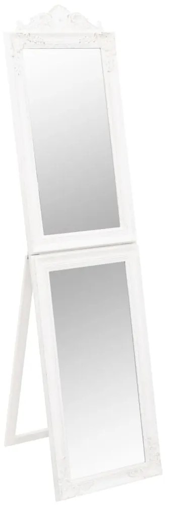vidaXL Voľne stojace zrkadlo biele 50x200 cm