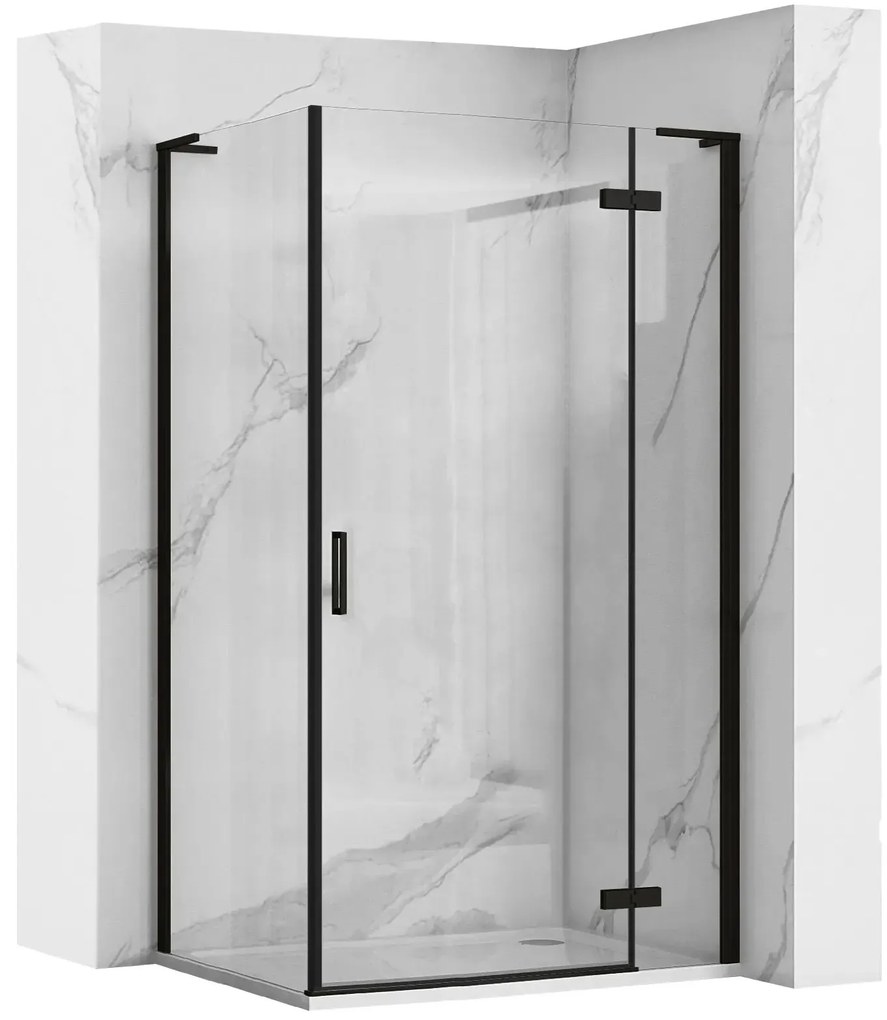 Rea Hugo, sprchová kabína 100(dvere)x90(stena)x200,5 cm, čierna matná, KPL-45225