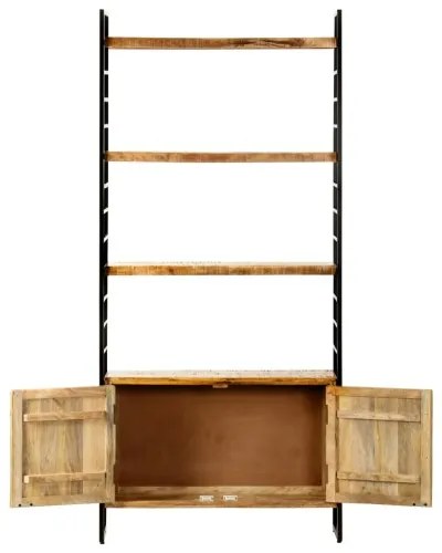 vidaXL 4-poschodová knižnica 80x30x180 cm surový mangovníkový masív-