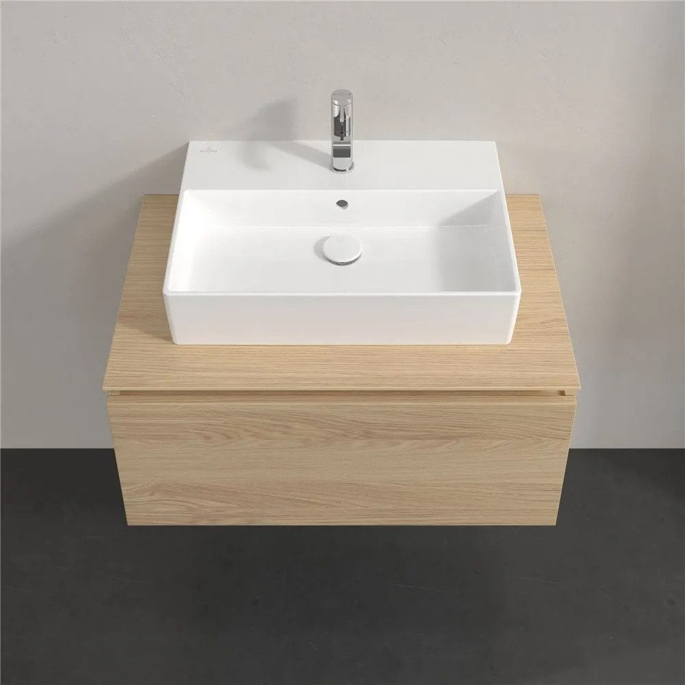 VILLEROY &amp; BOCH Legato závesná skrinka pod umývadlo na dosku (umývadlo v strede), 1 zásuvka, 800 x 500 x 380 mm, Nordic Oak, B60100VJ